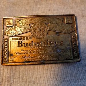 Ansheuser Bush Budweiser King of Beers Vintage Belt Bucle Made in USA.
